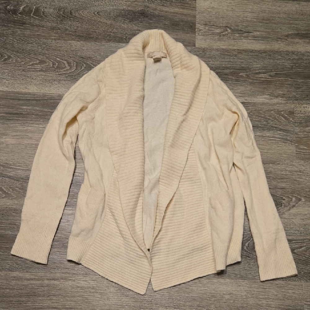 Banana Republic Cream Wool & Cashmere Blend Shawl Collar Cardigan S